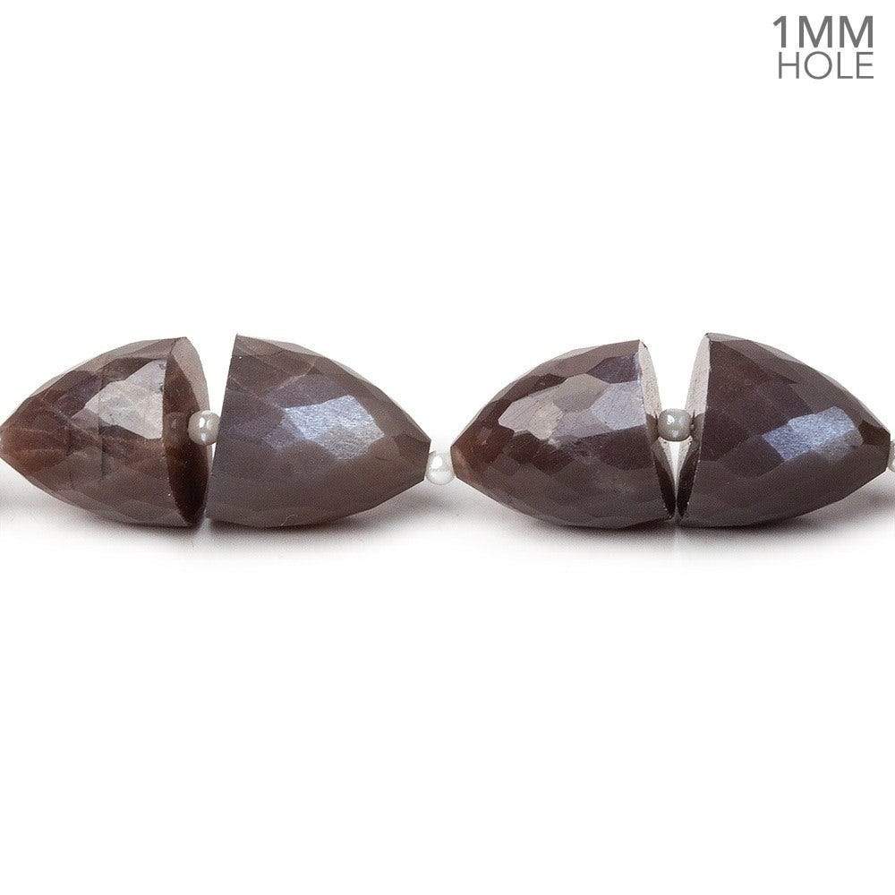 11x10-12x11mm Chocolate Moonstone straight drilled Faceted Cones 30 beads 15.5 inch AA large hole (ONLINE ORDER ONLY)