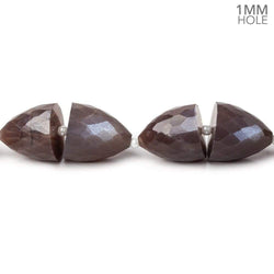 11x10-12x11mm Chocolate Moonstone straight drilled Faceted Cones 30 beads 15.5 inch AA large hole (ONLINE ORDER ONLY)