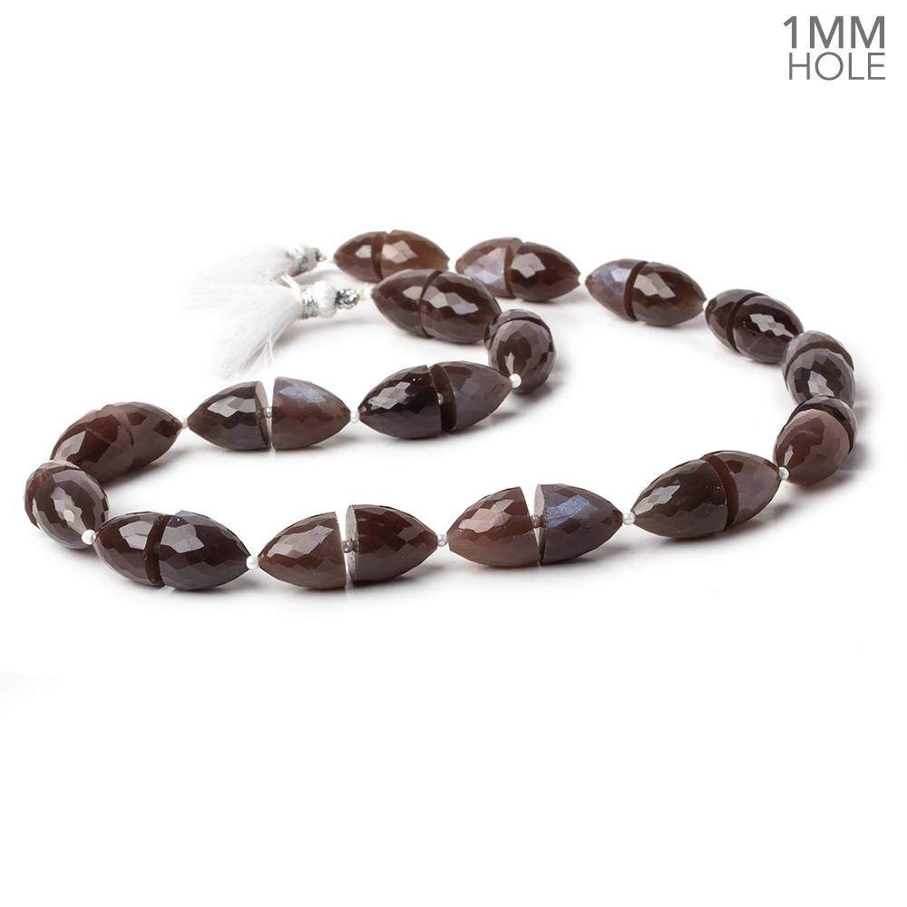 11x10-12x11mm Chocolate Moonstone straight drilled Faceted Cones 30 beads 15.5 inch AA large hole (ONLINE ORDER ONLY)