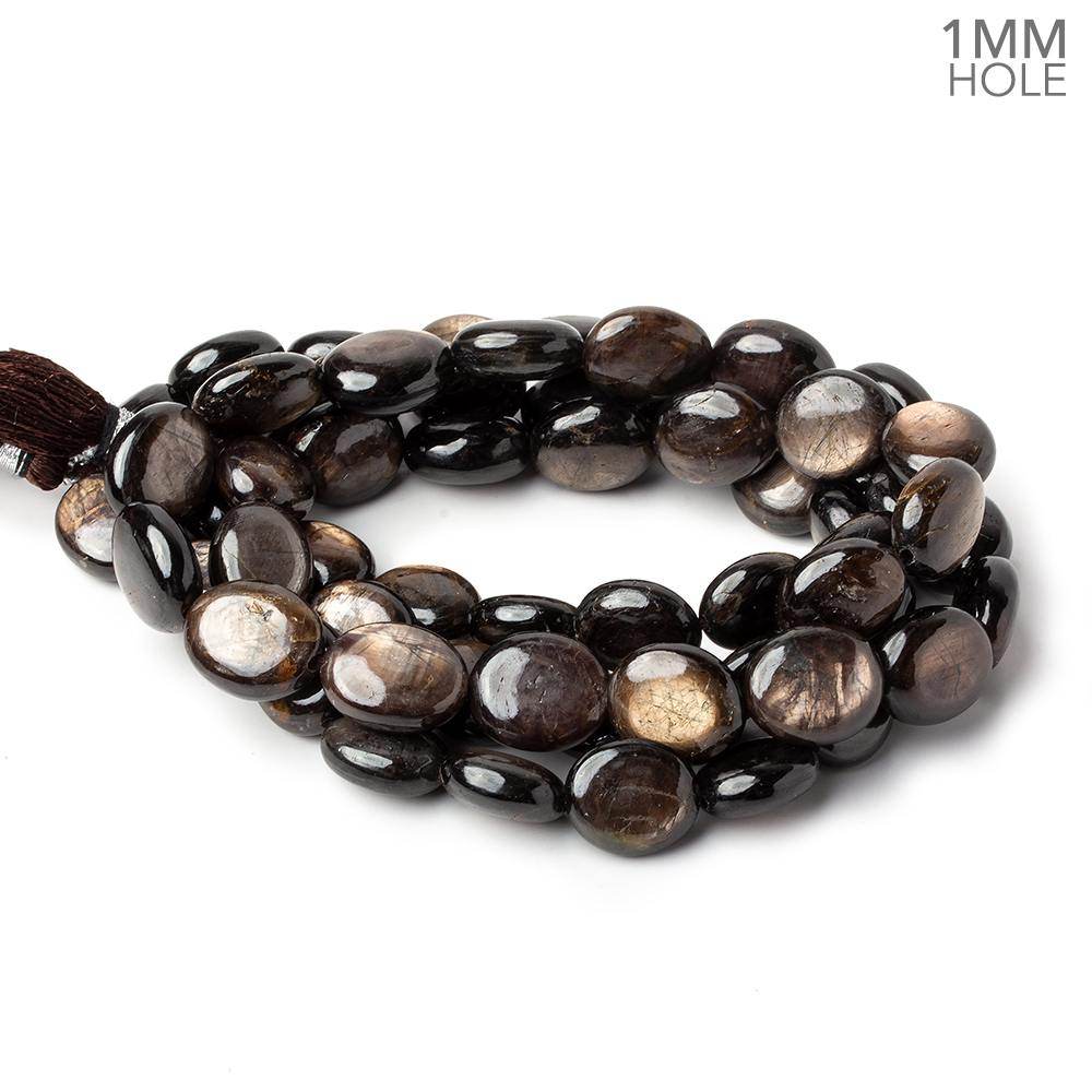 11x10-14x12mm Golden Sheen Chocolate Sapphire Plain Ovals 16 inch 29 beads AA 1mm large hole (ONLINE ORDER ONLY)