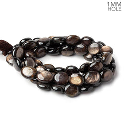 11x10-14x12mm Golden Sheen Chocolate Sapphire Plain Ovals 16 inch 29 beads AA 1mm large hole (ONLINE ORDER ONLY)