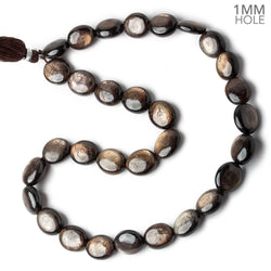 11x10-14x12mm Golden Sheen Chocolate Sapphire Plain Ovals 16 inch 29 beads AA 1mm large hole (ONLINE ORDER ONLY)