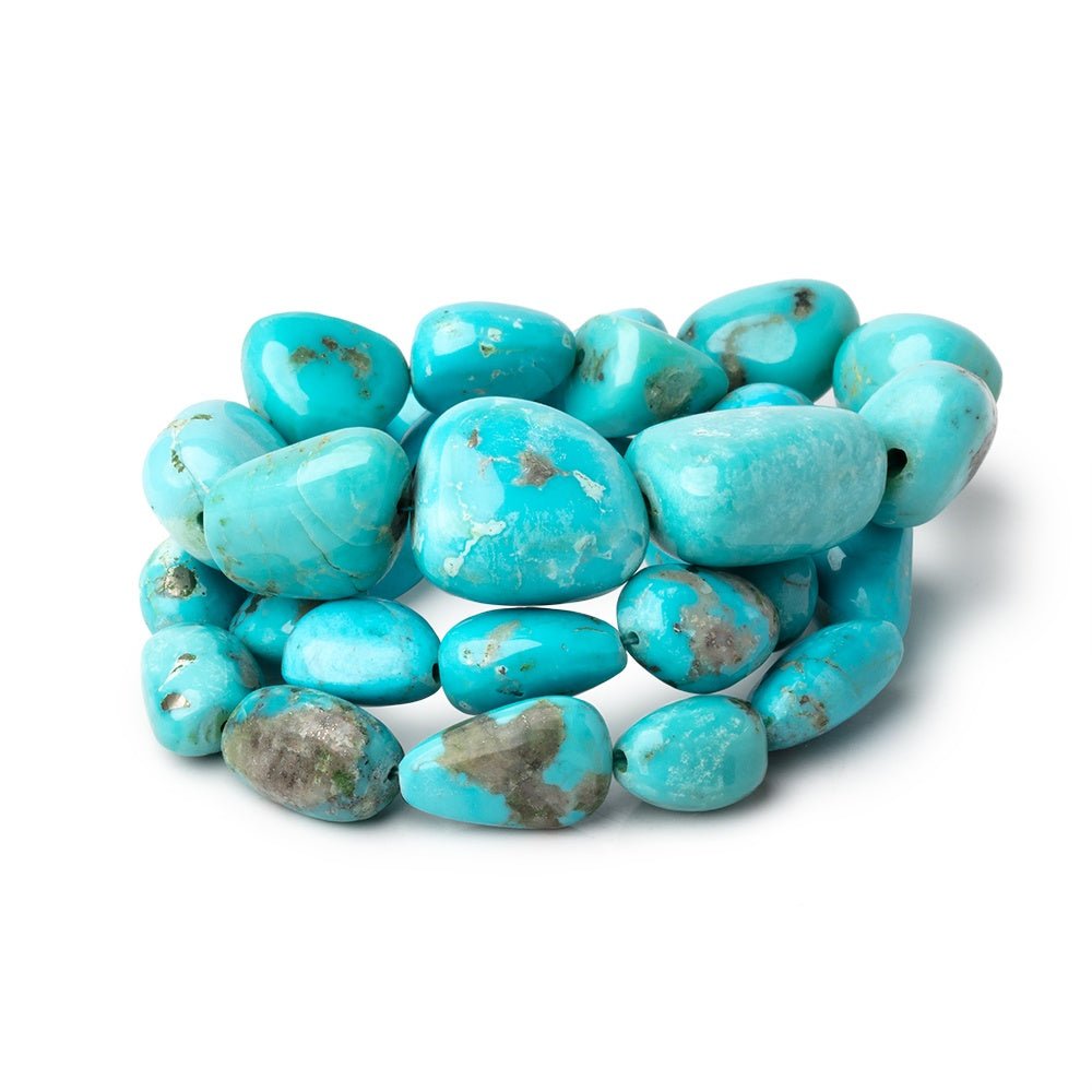 11x10-21x16mm Sleeping Beauty Turquoise Plain Nuggets 18 inch 31 Beads AAA (ONLINE ORDER ONLY)