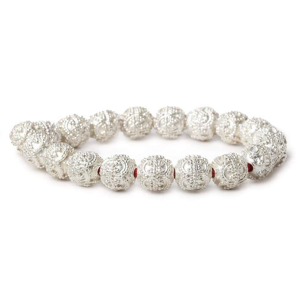 11x10mm Sterling Silver Plated Copper Bead Roval Edwardian 8 inch 20 pcs (ONLINE ORDER ONLY)