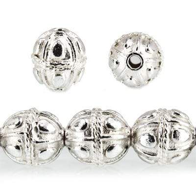11x10mm Sterling Silver Plated Copper Bead Roval Pear 8 inch 18 pcs (ONLINE ORDER ONLY)