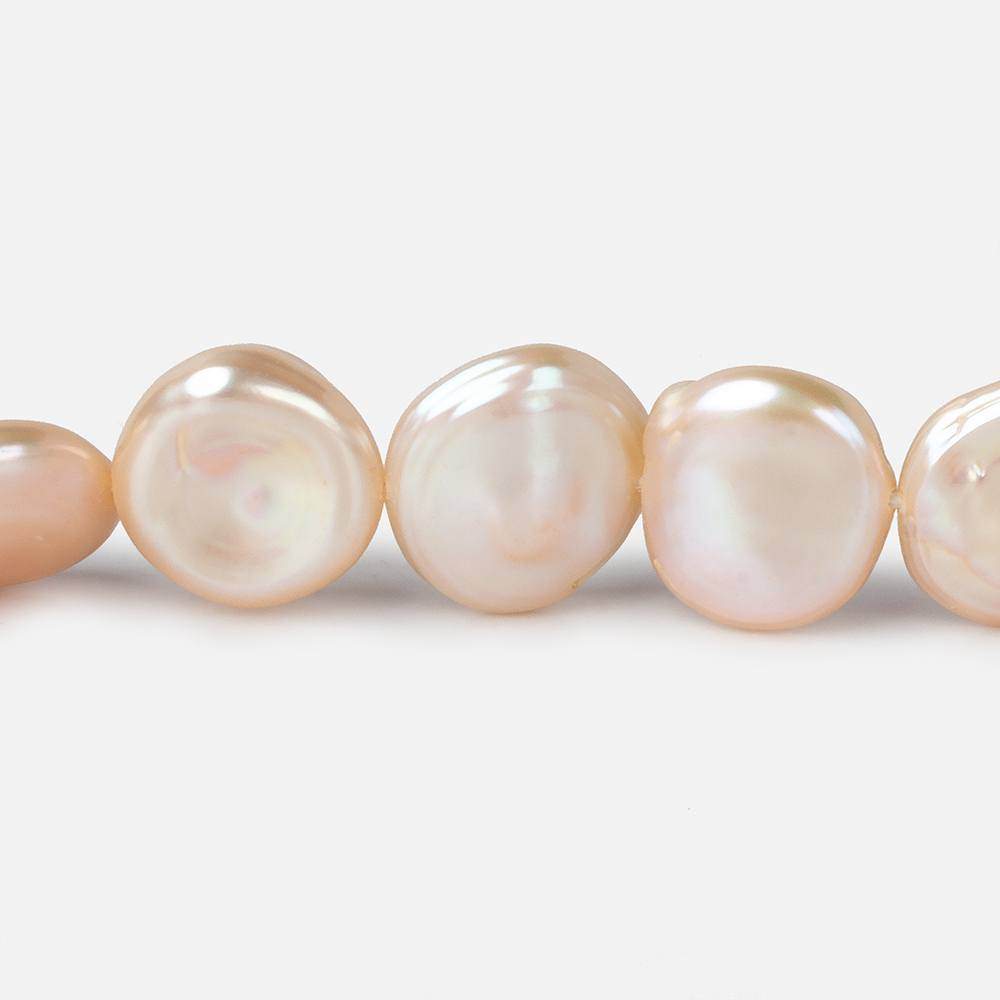 11x11-13x12mm Peachy Pink Keshi side drilled Freshwater Pearls 15.5 inch 35 pieces (ONLINE ORDER ONLY)
