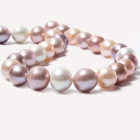 11x11-13x13mm Multi-color Off Round Freshwater Pearls 16 inches 34 beads (ONLINE ORDER ONLY)