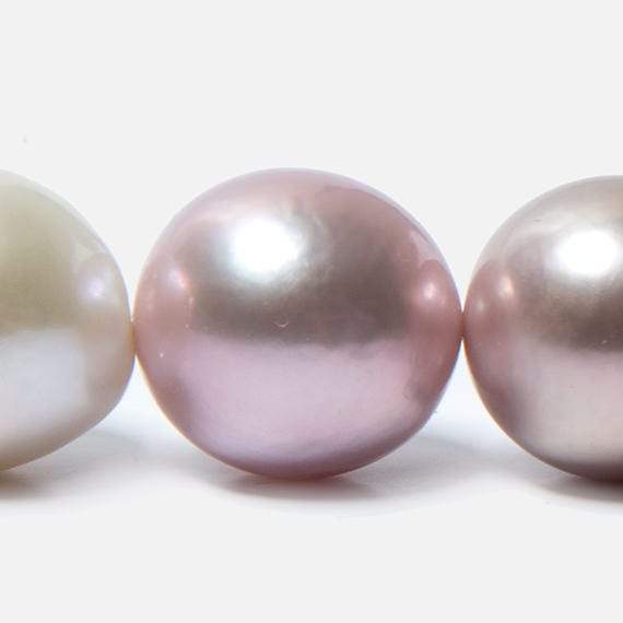 11x11-13x13mm Multi-color Off Round Freshwater Pearls 16 inches 34 beads (ONLINE ORDER ONLY)