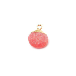 11x11mm Gold Leaf Frosted Watermelon Chalcedony plain heart Bead 1 piece (ONLINE ORDER ONLY)
