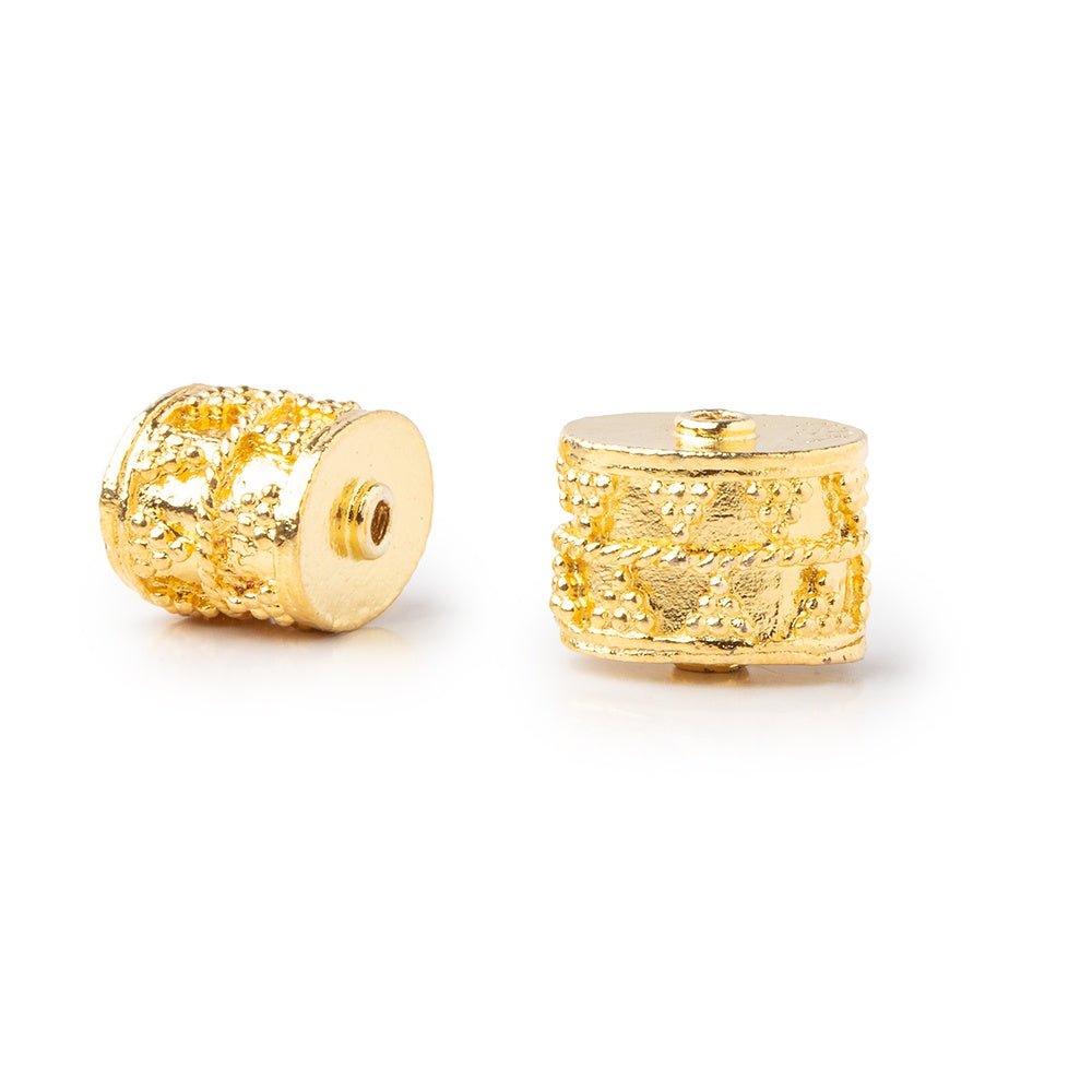 11x13mm 22kt Plated Copper Bali Oval Tube Set of 2 Beads (ONLINE ORDER ONLY)