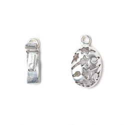 11x24mm Sterling Silver plated Box Clasp Oval Shooting Star Design 1 piece (ONLINE ORDER ONLY)