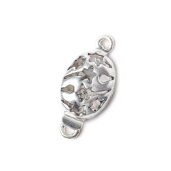 11x24mm Sterling Silver plated Box Clasp Oval Shooting Star Design 1 piece (ONLINE ORDER ONLY)