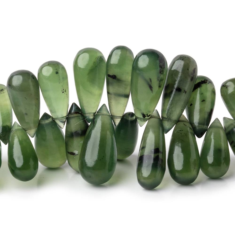 11x5-17x6mm Nephrite Jade Plain Tear Drop Beads 3 inch 26 pieces (ONLINE ORDER ONLY)