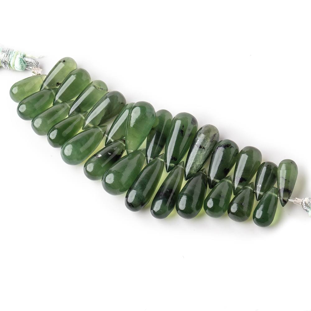11x5-17x6mm Nephrite Jade Plain Tear Drop Beads 3 inch 26 pieces (ONLINE ORDER ONLY)