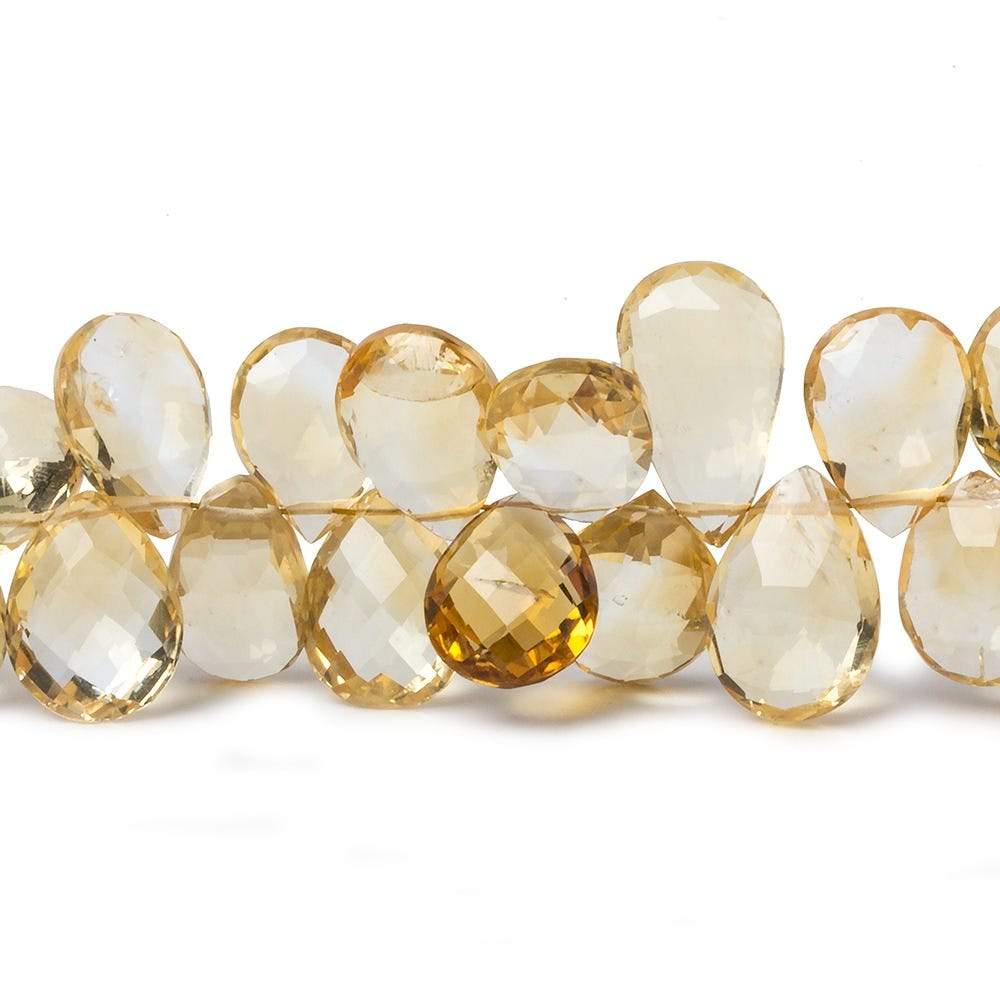 11x7-15x8mm Citrine Pear Briolette Beads 8 inch 49 pieces (ONLINE ORDER ONLY)
