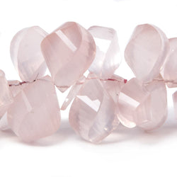11x7-18x11mm Rose Quartz faceted twist beads 9 inch 70 pieces (ONLINE ORDER ONLY)