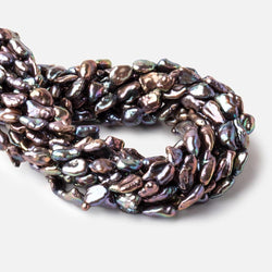 11x8-14x7mm Peacock Keshi Straight Drilled Freshwater Pearls 16 inch 28 Beads (ONLINE ORDER ONLY)