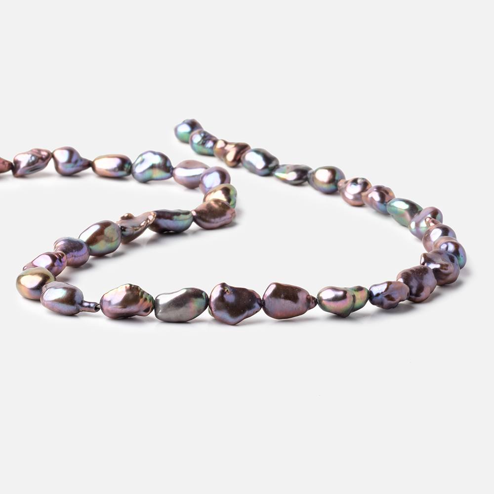 11x8-14x7mm Peacock Keshi Straight Drilled Freshwater Pearls 16 inch 28 Beads (ONLINE ORDER ONLY)