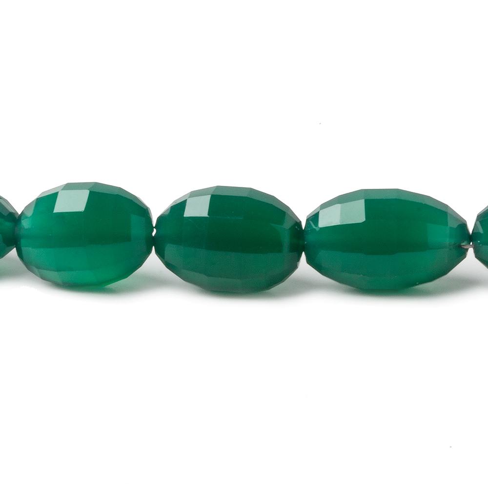 11x8-14x8mm Green Onyx checkerboard faceted ovals 16 inch 34 beads (ONLINE ORDER ONLY)