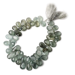 11x8-17x9mm Moss Aquamarine Faceted Pear Beads 8 inch 56 pieces (ONLINE ORDER ONLY)
