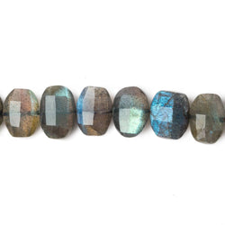 7x10mm Labradorite side drilled Faceted Cushion Beads 6 inch 25 pieces (ONLINE ORDER ONLY)