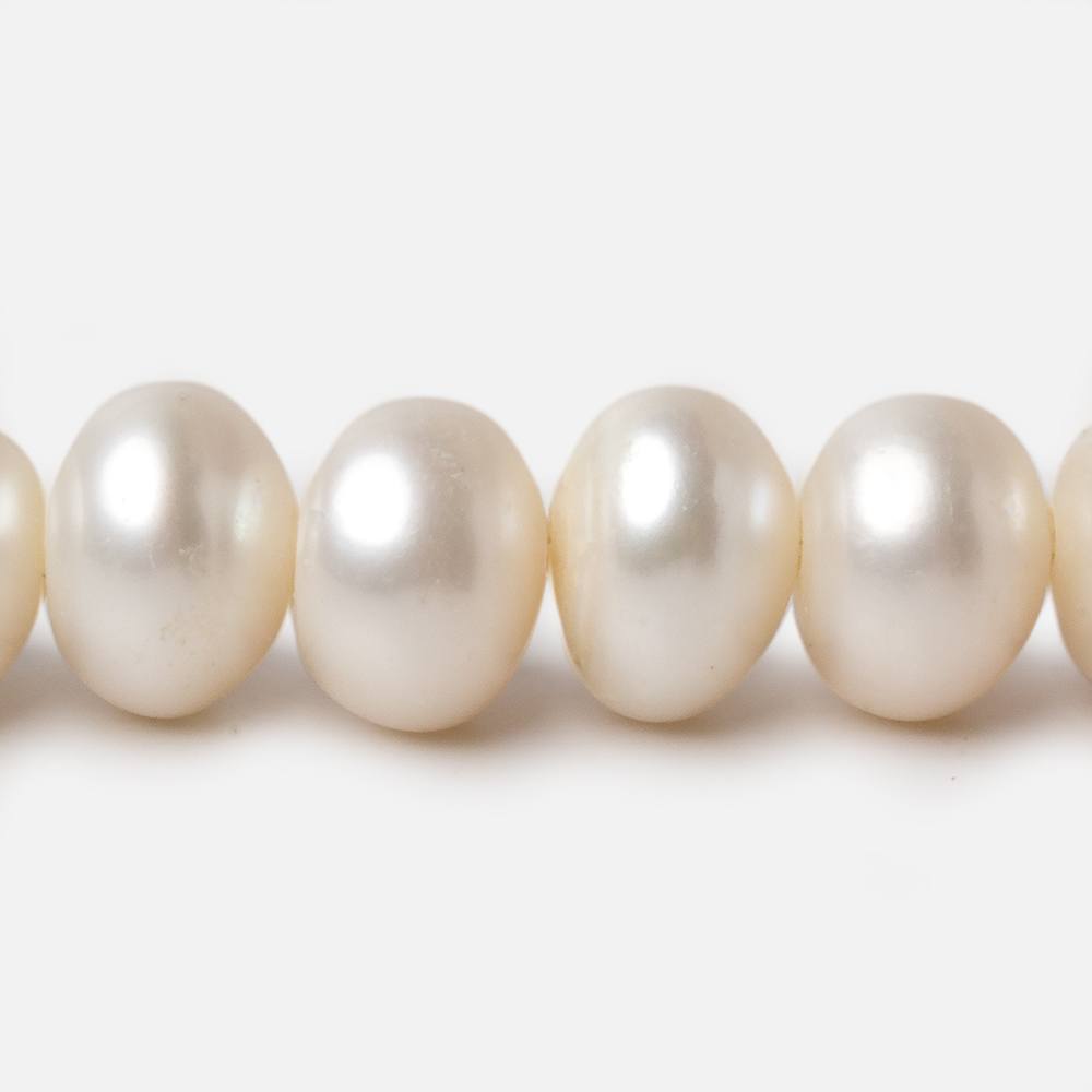 11x9-12.5x9mm Off White Button Large Hole pearls 8 inch 23 pieces AA (ONLINE ORDER ONLY)
