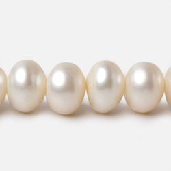 11x9-12.5x9mm Off White Button Large Hole pearls 8 inch 23 pieces AA (ONLINE ORDER ONLY)
