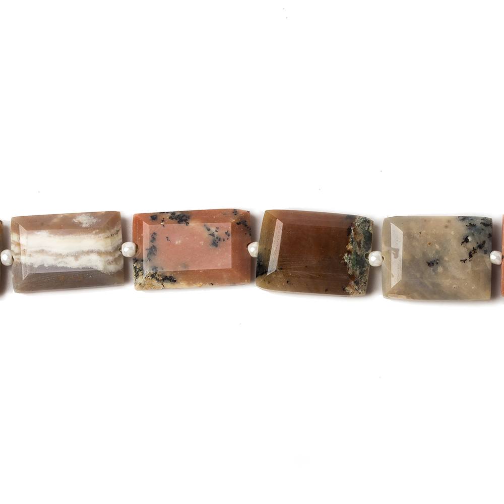 11x9-12x8mm Multi Gemstone bevel faceted rectangle beads 8 inch 14 pieces (ONLINE ORDER ONLY)