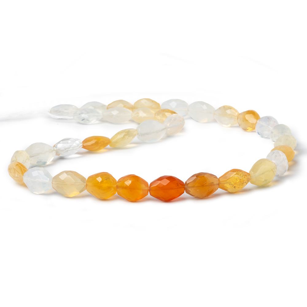 11x9-13x8mm Multi Color Fire Opal faceted nugget beads 16 inch 33 pieces AA (ONLINE ORDER ONLY)
