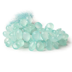 11x10-14x11mm Seafoam Blue Chalcedony faceted pears 8 inch 61 beads AAA (ONLINE ORDER ONLY)