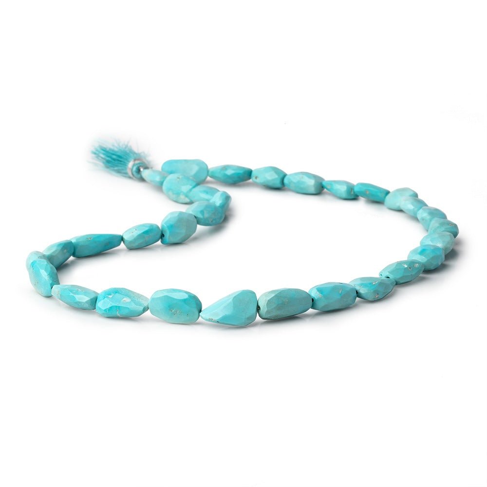 11x9-15.5x10mm Sleeping Beauty Turquoise faceted nuggets 16 inch 31 beads (ONLINE ORDER ONLY)