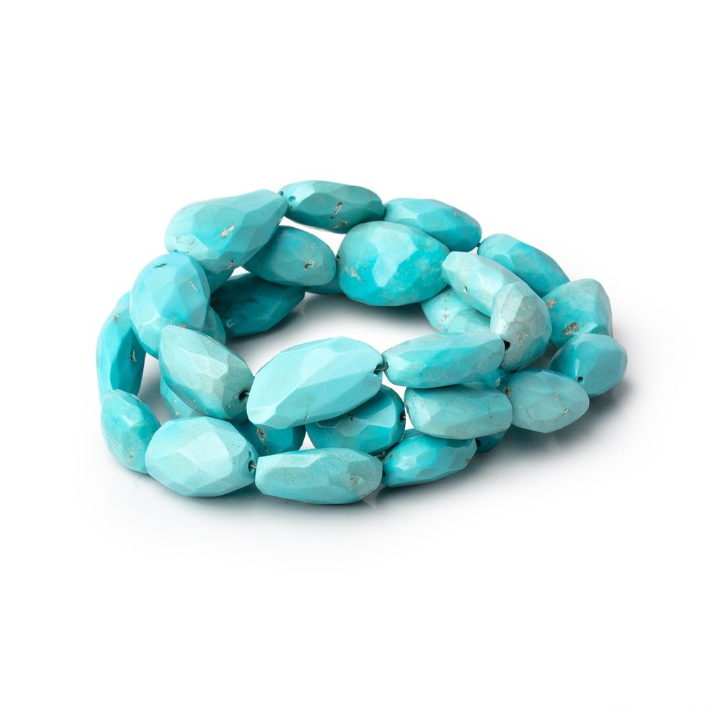 11x9-15.5x10mm Sleeping Beauty Turquoise faceted nuggets 16 inch 31 beads (ONLINE ORDER ONLY)