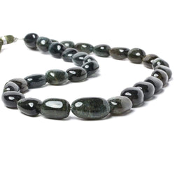 11x9-15x10mm Moss Aquamarine plain nugget beads 15 inch 31 pieces AAA (ONLINE ORDER ONLY)