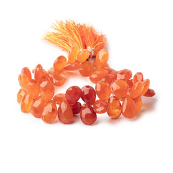 11x9-15x9mm Carnelian Faceted Pear Beads 8.5 inch 49 pieces (ONLINE ORDER ONLY)