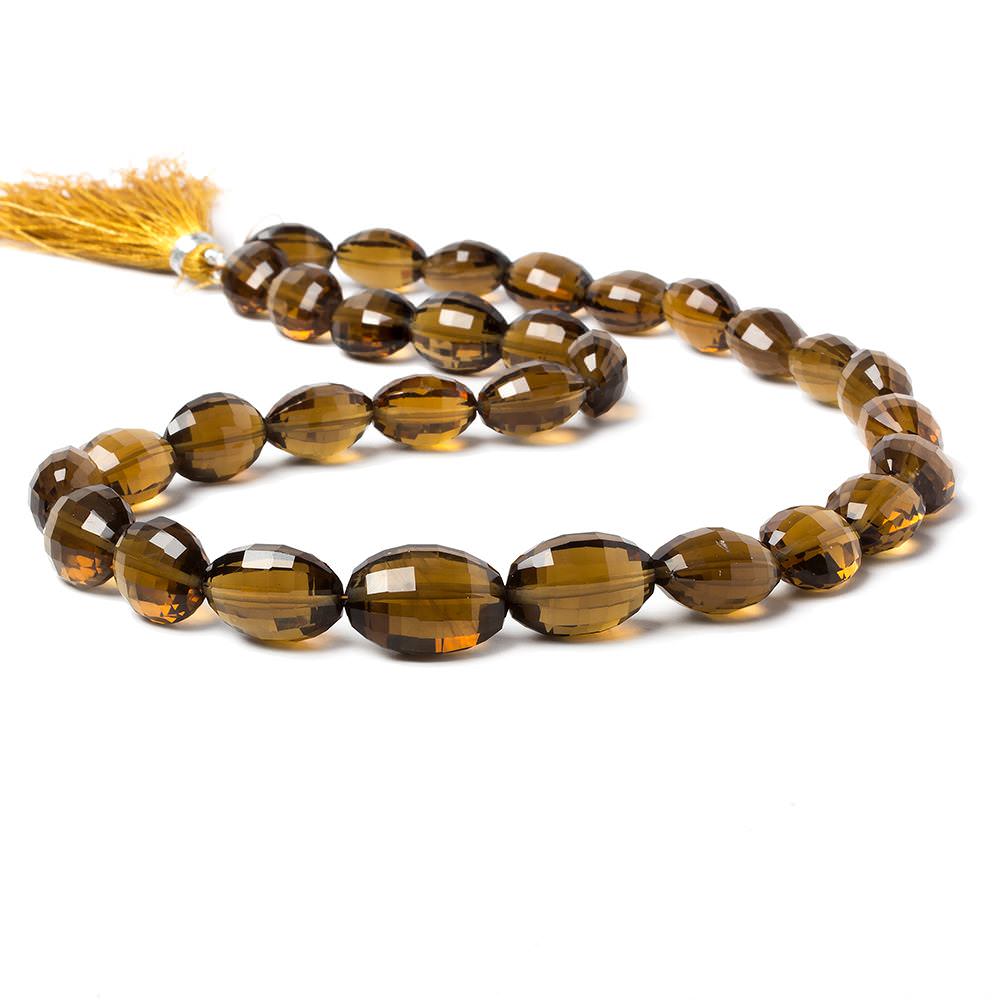 10x8-14x9mm Whiskey Quartz checkerboard faceted ovals 15 inch 37 beads (ONLINE ORDER ONLY)