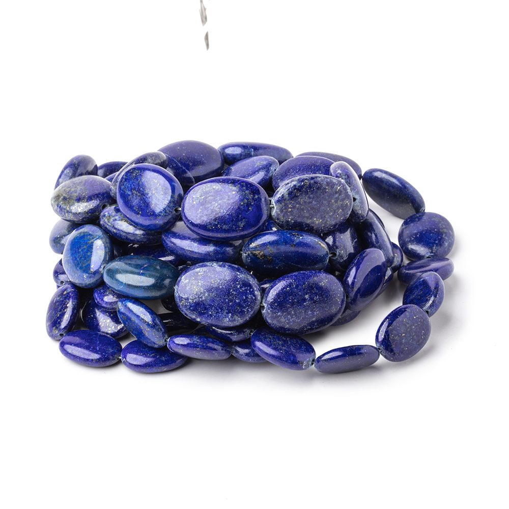 11x9-18x13mm Lapis Lazuli Plain Oval Beads 18 inch 29 pieces (ONLINE ORDER ONLY)