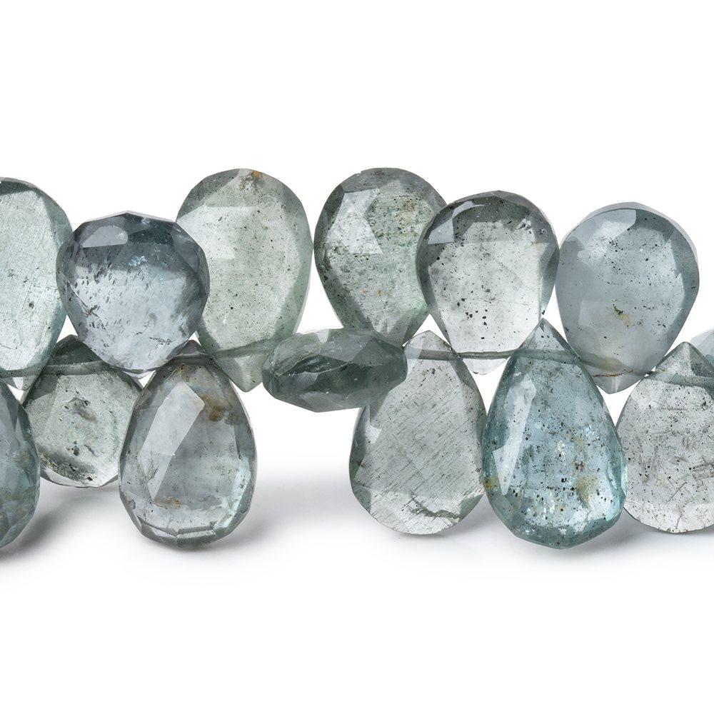 11x9-18x9.5mm Moss Aquamarine Faceted Pear Beads 8.5 inch 53 pieces AA (ONLINE ORDER ONLY)