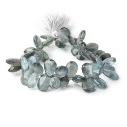 11x9-18x9.5mm Moss Aquamarine Faceted Pear Beads 8.5 inch 53 pieces AA (ONLINE ORDER ONLY)