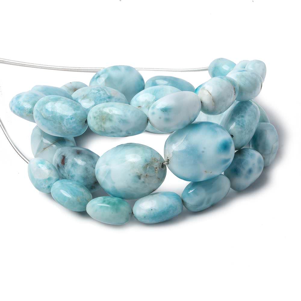 11x9-22x14mm Larimar plain nugget beads 18 inches 30 pieces AA (ONLINE ORDER ONLY)