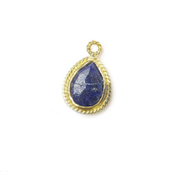 11x9mm Vermeil Twist Rope Bezel Lapis Lazuli Faceted Pear Pendant 1 piece (ONLINE ORDER ONLY)