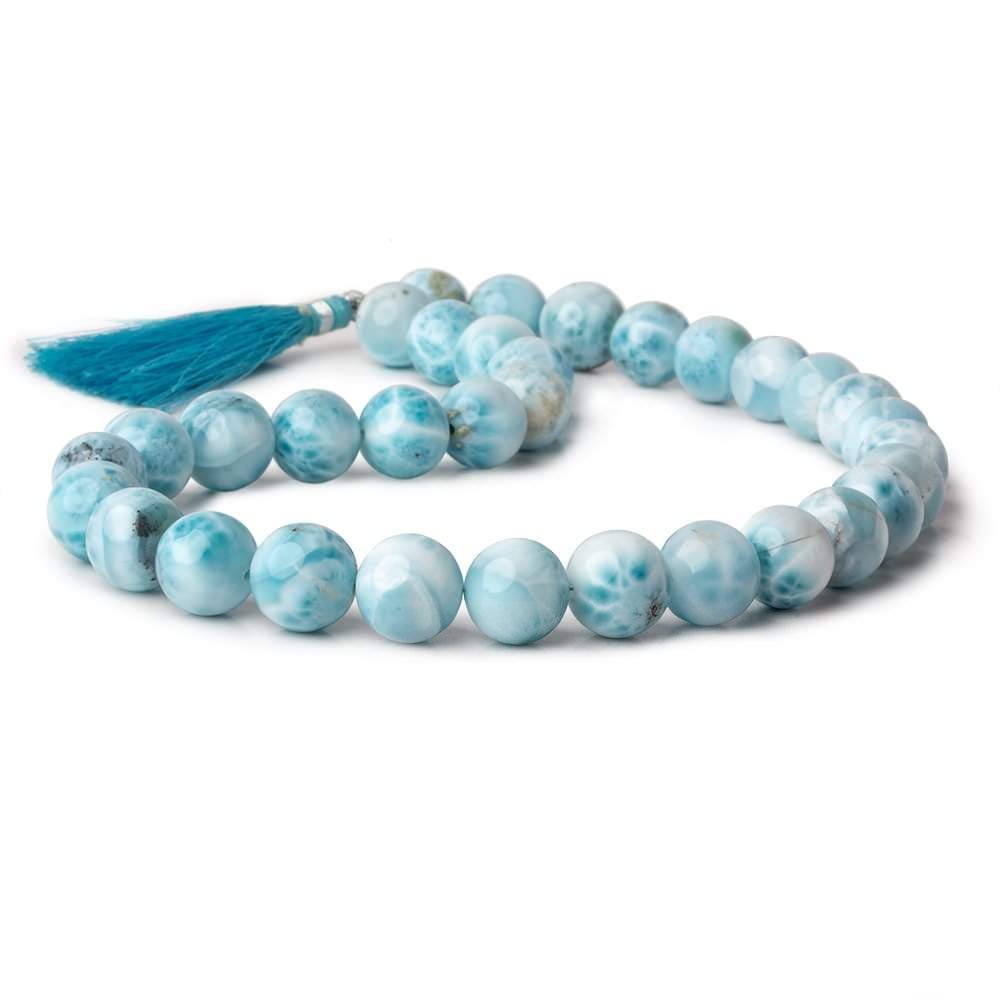 12-12.5mm Larimar Plain Round beads 15 inch 33 pieces AAA (ONLINE ORDER ONLY)