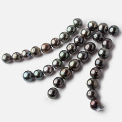 12-12.5mm Tahitian Saltwater 2mm Large Hole Pearls 3.5 inches 8 pieces (ONLINE ORDER ONLY)