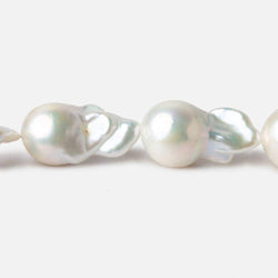 12-13mm White Ultra Baroque Freshwater Pearls 16.5 inch 17 pieces AA 0.8mm drill hole (ONLINE ORDER ONLY)
