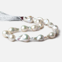 12-13mm White Ultra Baroque Freshwater Pearls 16.5 inch 17 pieces AA 0.8mm drill hole (ONLINE ORDER ONLY)