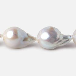 12-13mm White Ultra Baroque Freshwater Pearls 16.5 inch 19 pieces AA 0.8mm drill hole (ONLINE ORDER ONLY)
