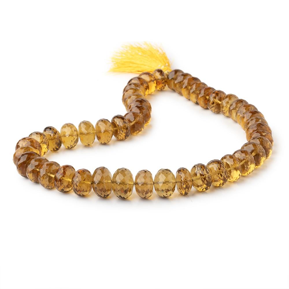 12-14mm Whiskey Quartz faceted rondelles 15 inches 45 Beads AAA Grade (ONLINE ORDER ONLY)