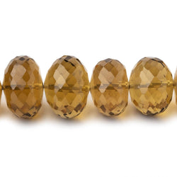 12-14mm Whiskey Quartz faceted rondelles 15 inches 45 Beads AAA Grade (ONLINE ORDER ONLY)