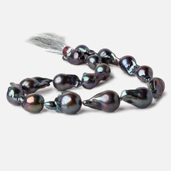 12-15mm Peacock Ultra Baroque Freshwater Pearls 16.5 inch 16 pcs .8mm drill hole AAA (ONLINE ORDER ONLY)