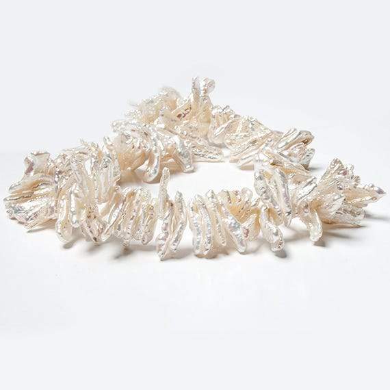 12-19mm Cream Biwa Top Drilled Freshwater Pearls 15 inch 150 pieces (ONLINE ORDER ONLY)