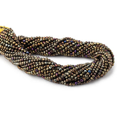 3mm Metallic Bronze Black Spinel Micro faceted rounds 13 inch 128 beads (ONLINE ORDER ONLY)